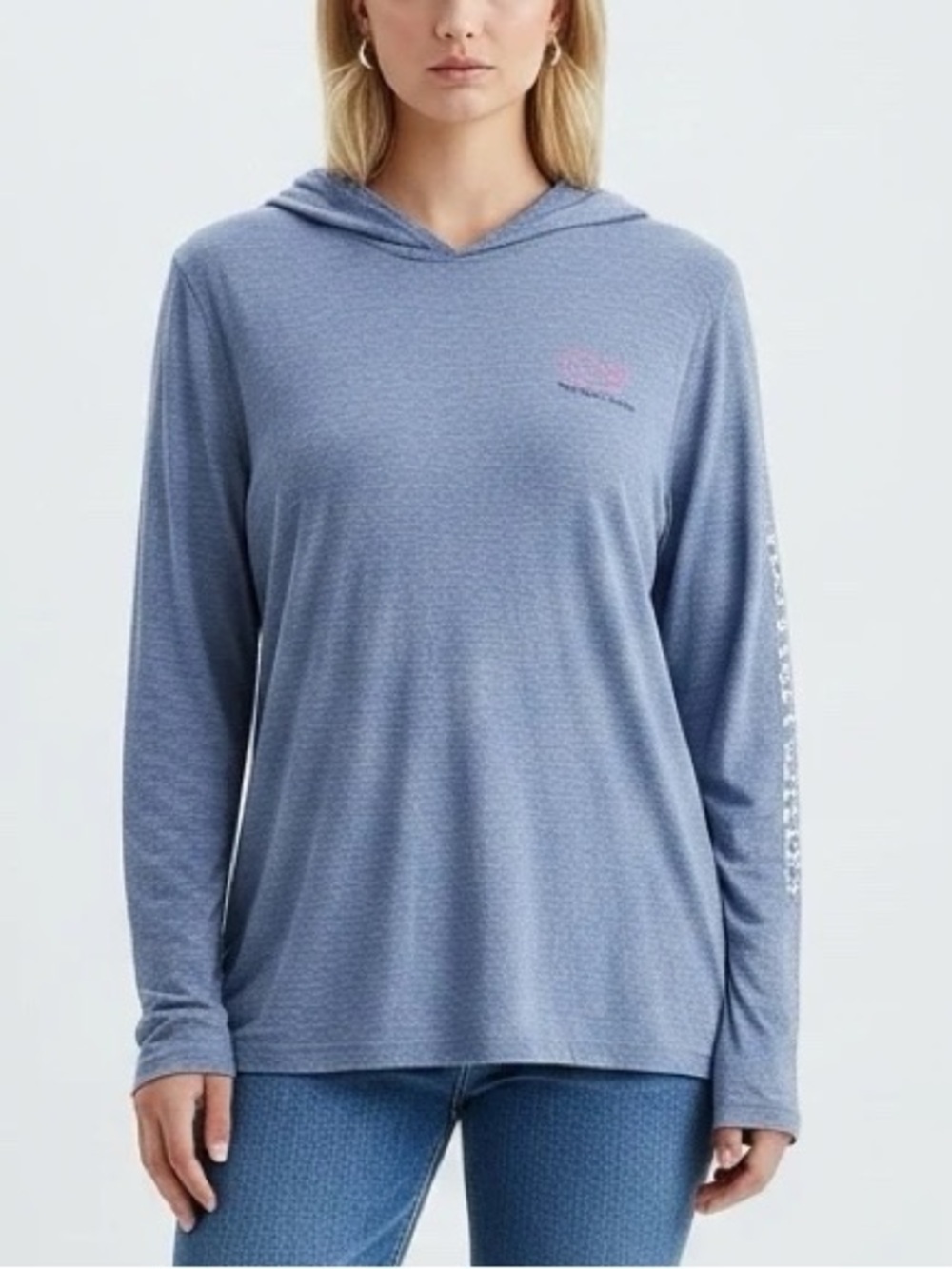 Vineyard Vines Blue Long Sleeve Hooded T-Shirt